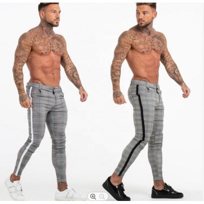 Men's Organic Cotton Plaid Trousers Night Linen Chino Pants Mens Stylish Pants Man Streetwear Jins Skinny Pants